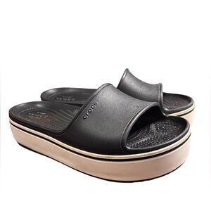 Crocs Crocband Platform Slides in Black Women’s Sz 9, Men’s Sz 7